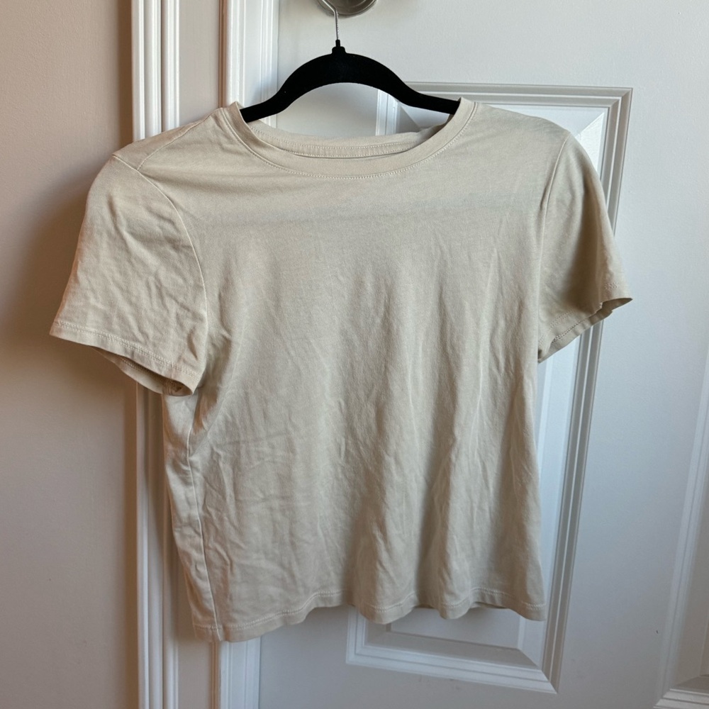 Beige Old Navy T Shirt Top, Size M